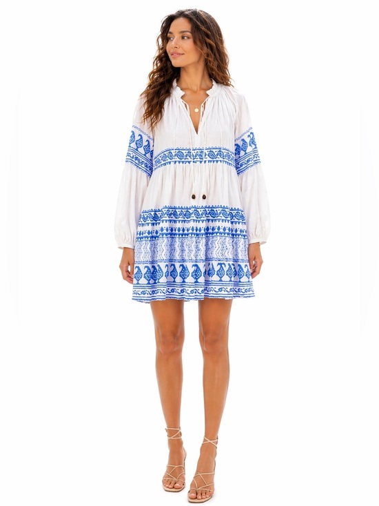 Oliphant Dresses & Skirts - Oliphant Santorini Blue Cotton Mini Dress Size L NWT